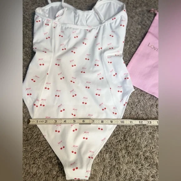 LoveShackFancy Veranda Mina One Piece | Cherry Bow Print | Dustbag | NWT | S - Picture 10 of 15